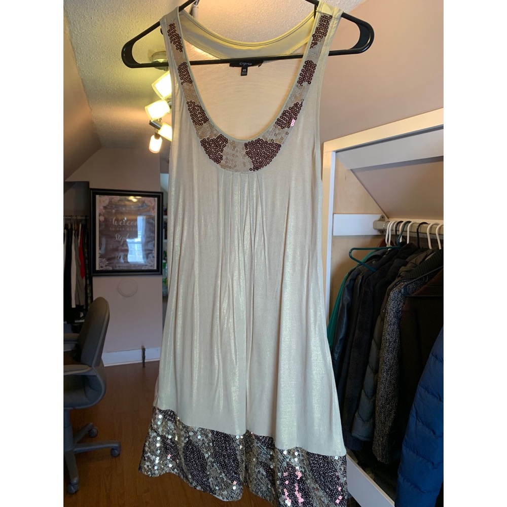 Express gold dress